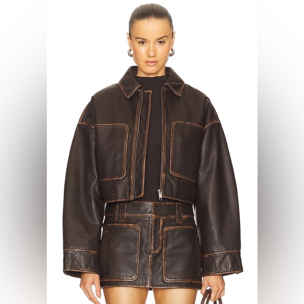 The GRLFRND Cropped Leather Jacket